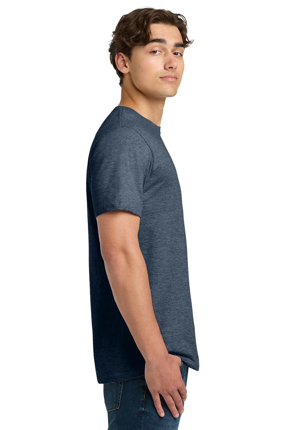 Gildan Mens Softstyle Short Sleeve Crewneck T-Shirt - Heather Navy Blue  Affordable Clothing Gildan