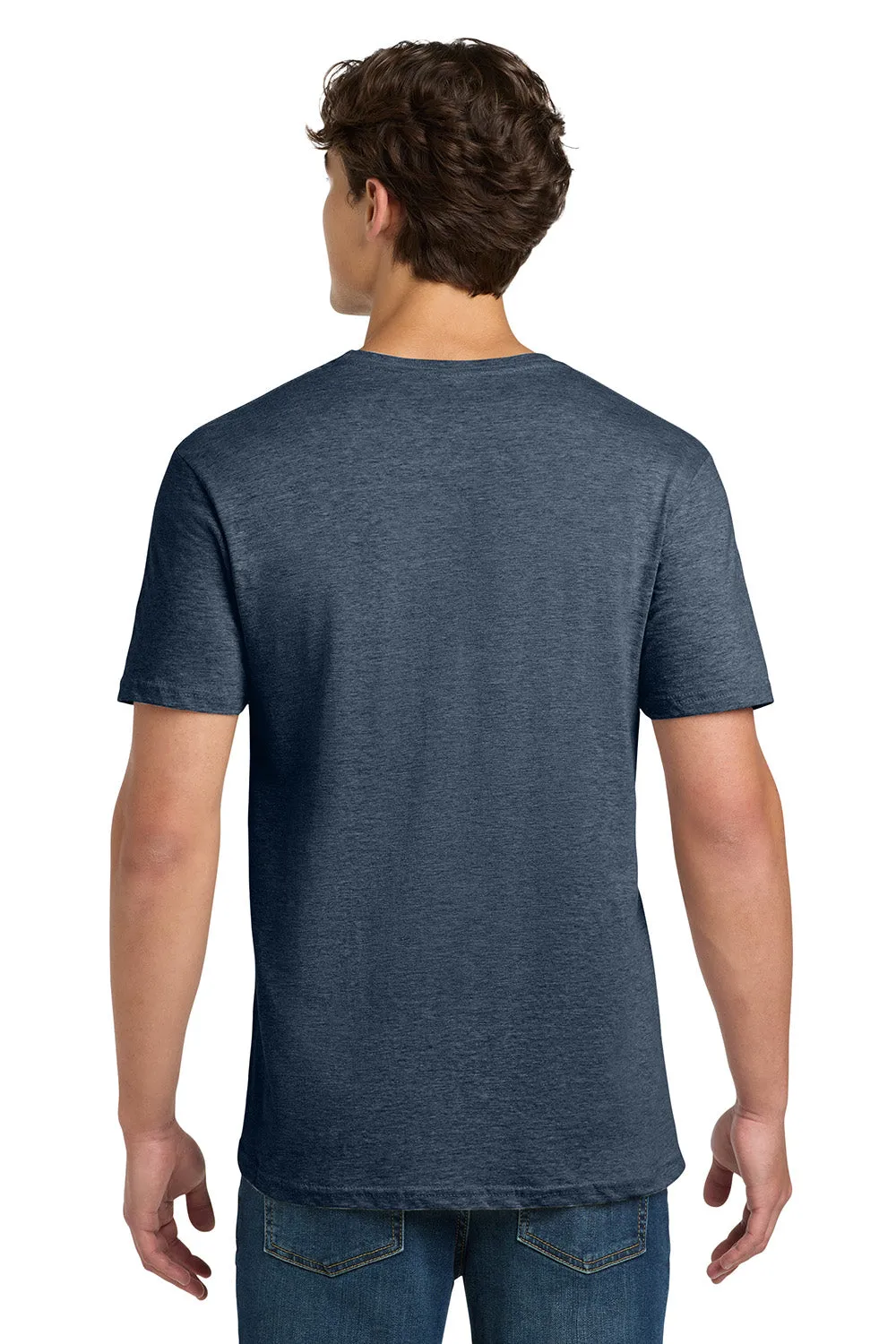 Gildan Mens Softstyle Short Sleeve Crewneck T-Shirt - Heather Navy Blue  Affordable Clothing Gildan