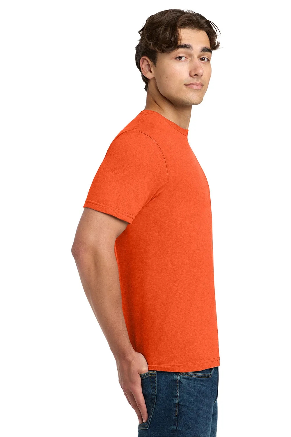 Gildan Mens Softstyle Short Sleeve Crewneck T-Shirt - Orange  Affordable Clothing Gildan