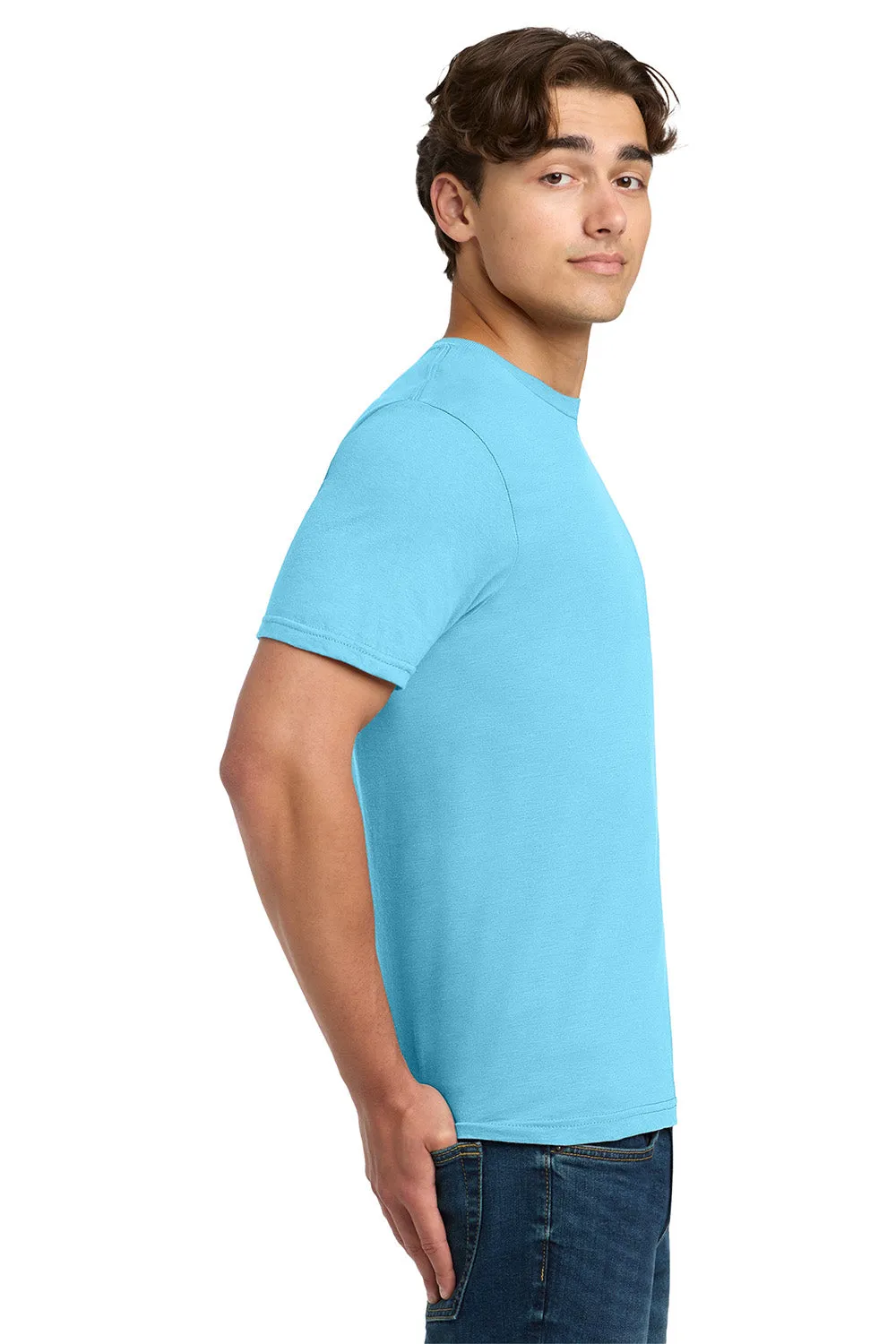 Gildan Mens Softstyle Short Sleeve Crewneck T-Shirt - Sky Blue  Affordable Clothing Gildan