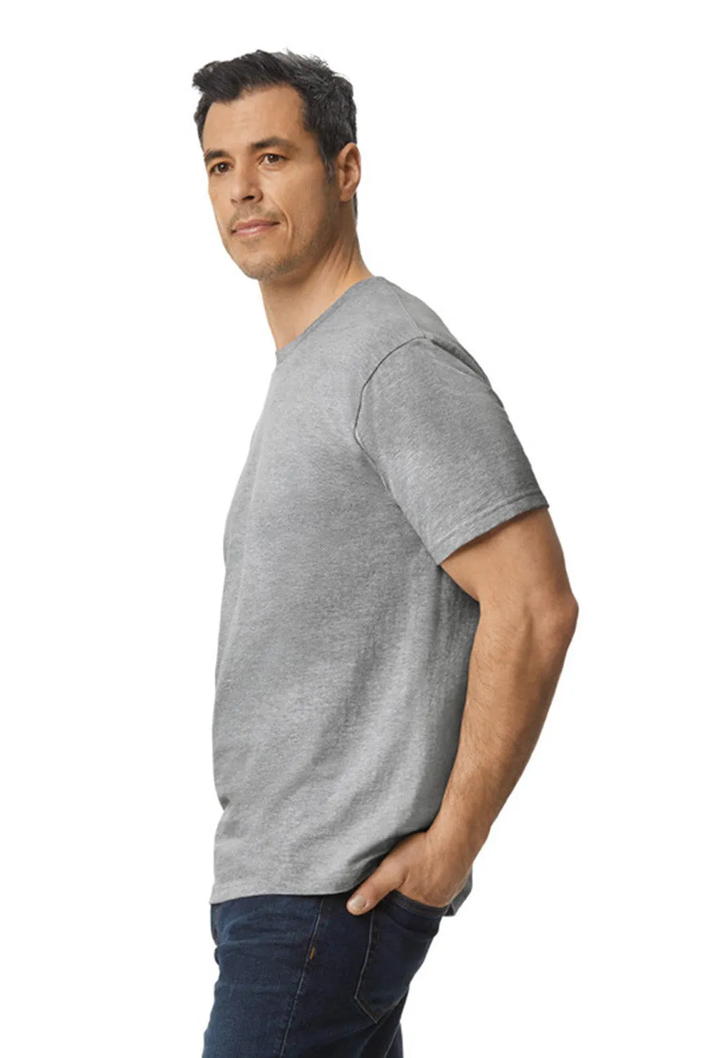 Gildan Mens Softstyle Short Sleeve Crewneck T-Shirt - Sport Grey  Affordable Clothing Gildan