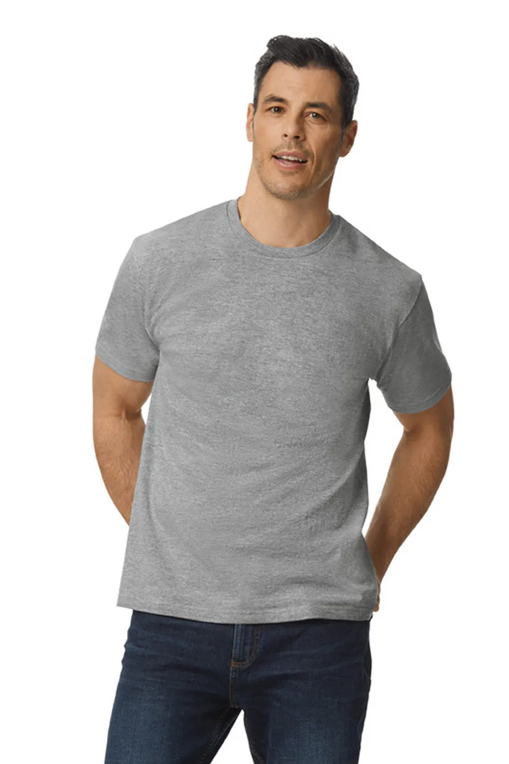Gildan Mens Softstyle Short Sleeve Crewneck T-Shirt - Sport Grey  Affordable Clothing Gildan