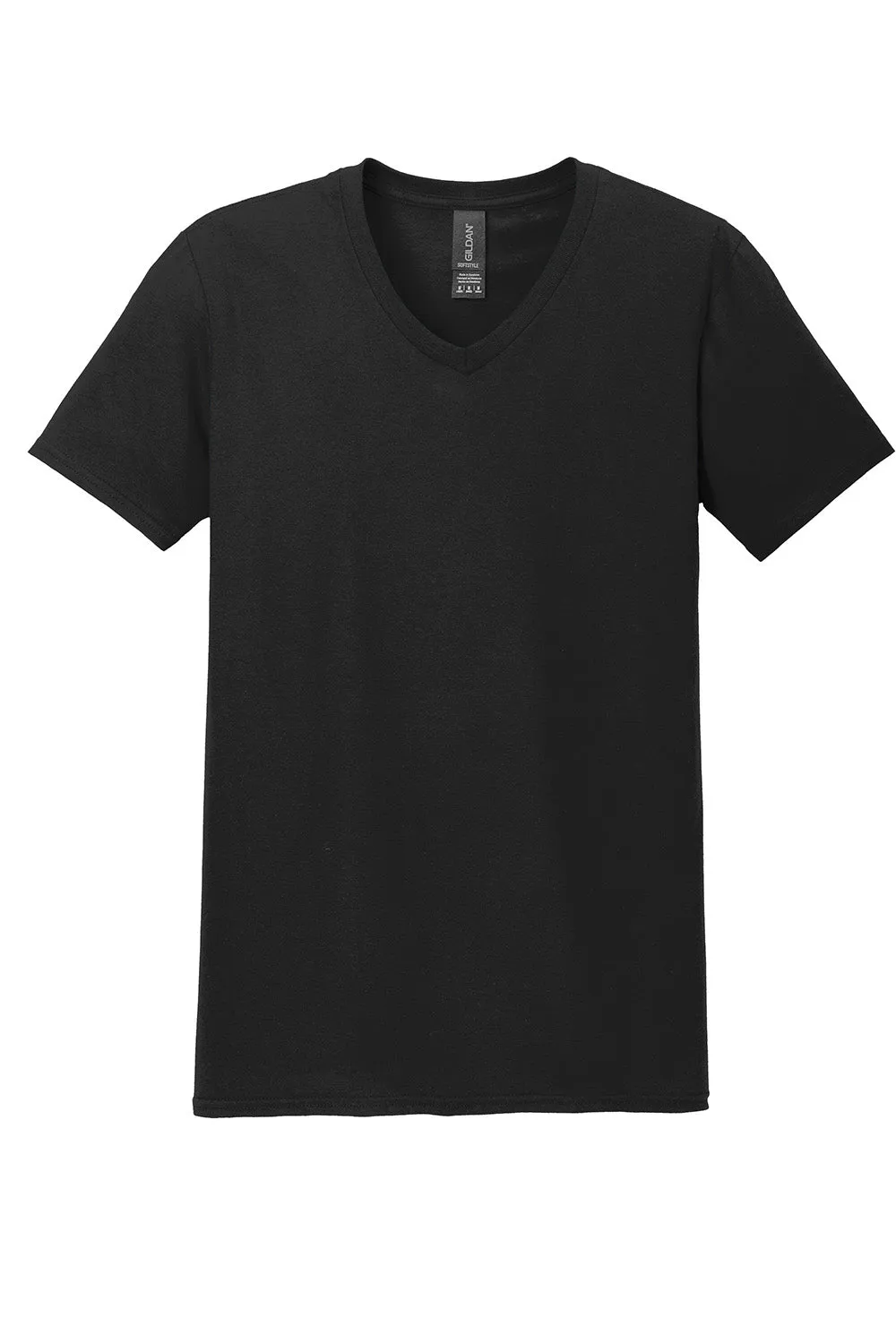 Gildan Mens Softstyle Short Sleeve V-Neck T-Shirt - Black  Affordable Clothing Gildan