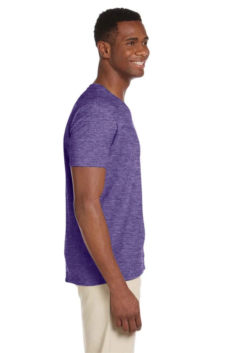 Gildan Mens Softstyle Short Sleeve V-Neck T-Shirt - Heather Purple  Affordable Clothing Gildan
