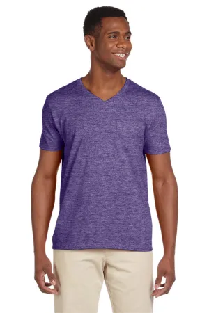 Gildan Mens Softstyle Short Sleeve V-Neck T-Shirt - Heather Purple  Affordable Clothing Gildan