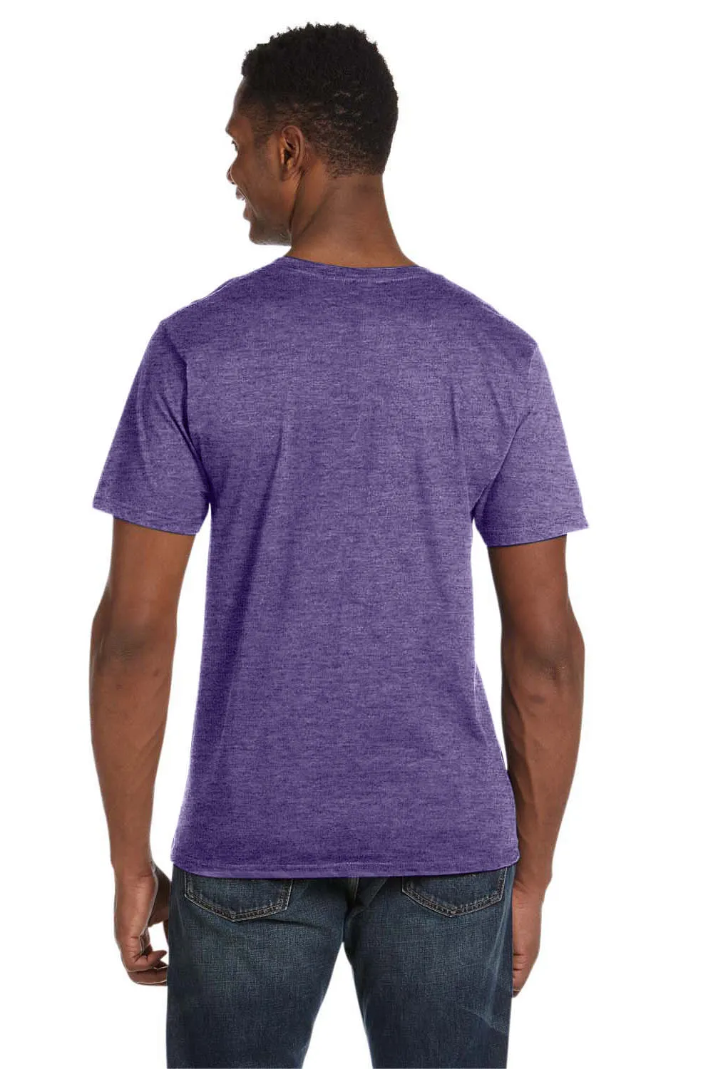 Gildan Mens Softstyle Short Sleeve V-Neck T-Shirt - Heather Purple  Affordable Clothing Gildan