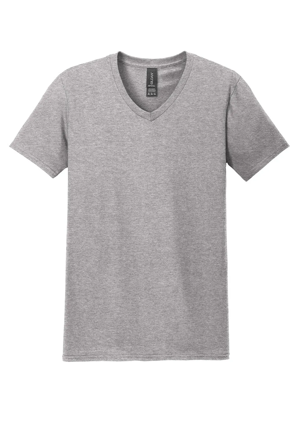 Gildan Mens Softstyle Short Sleeve V-Neck T-Shirt - Sport Grey  Affordable Clothing Gildan