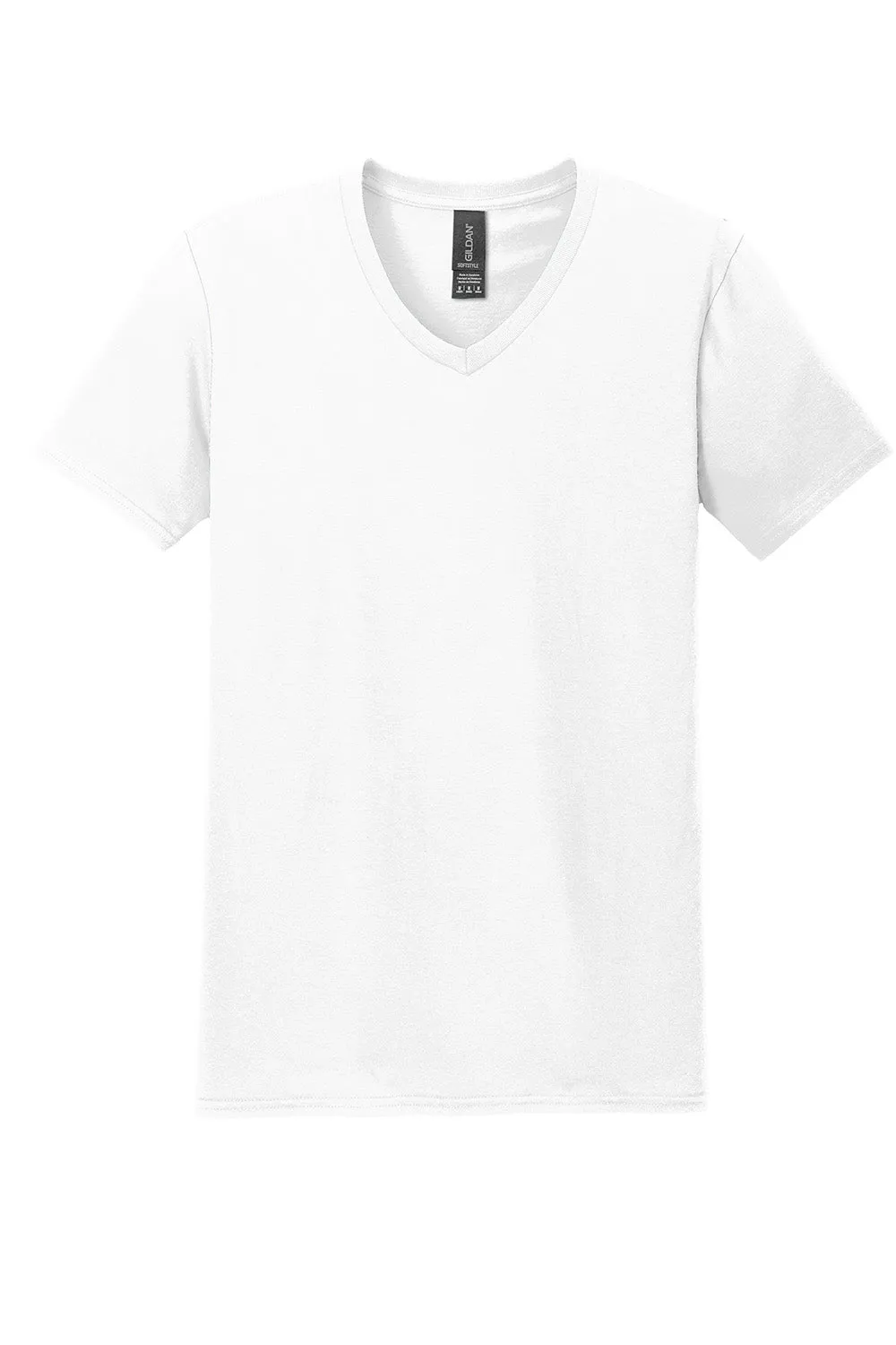 Gildan Mens Softstyle Short Sleeve V-Neck T-Shirt - White  Affordable Clothing Gildan