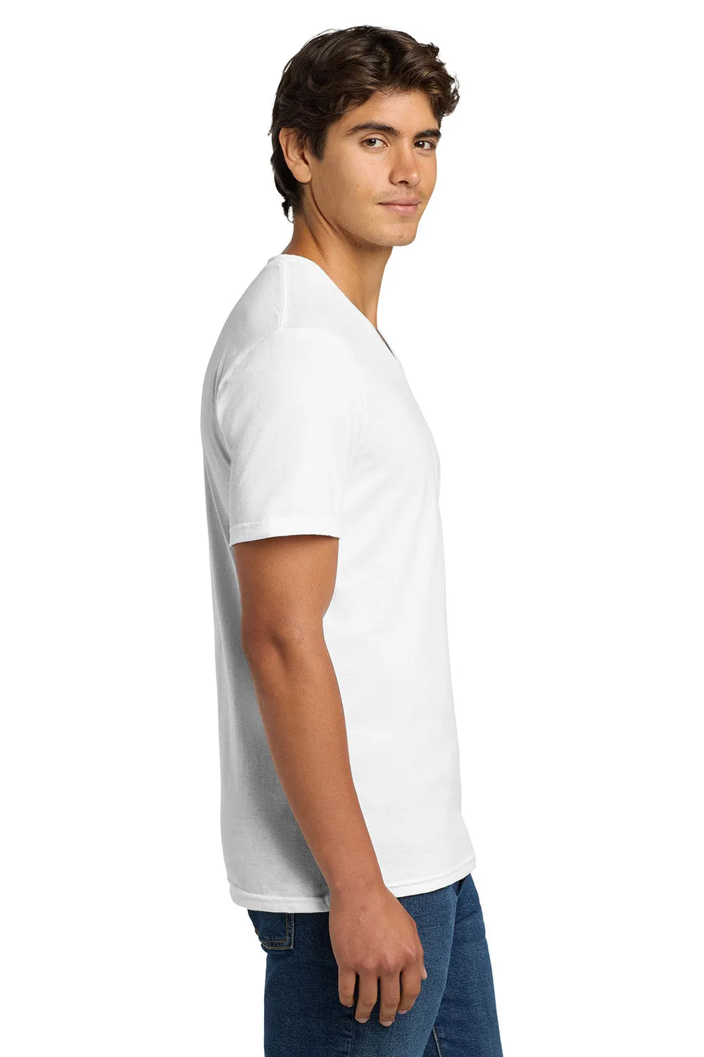 Gildan Mens Softstyle Short Sleeve V-Neck T-Shirt - White  Affordable Clothing Gildan