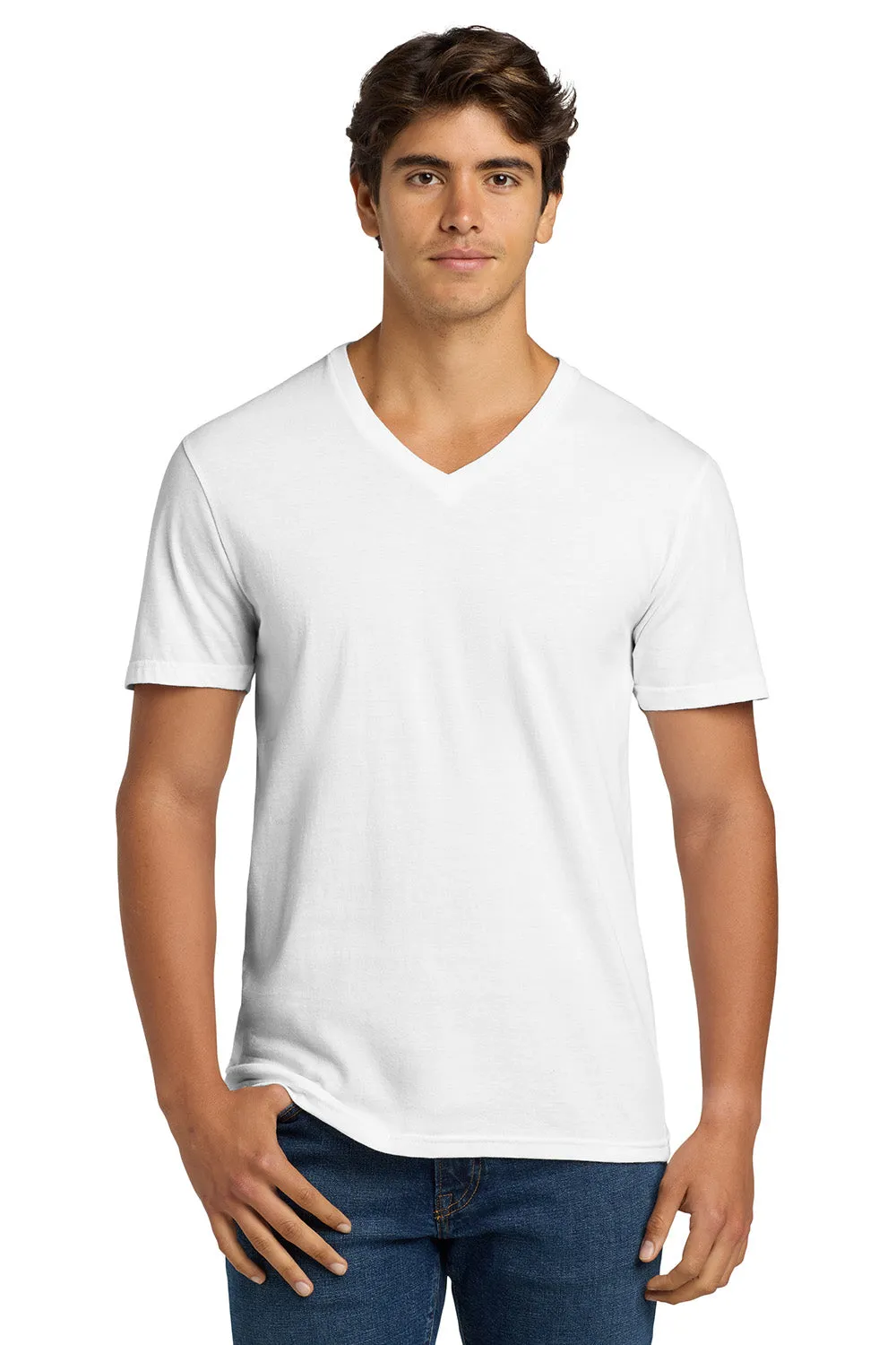 Gildan Mens Softstyle Short Sleeve V-Neck T-Shirt - White  Affordable Clothing Gildan