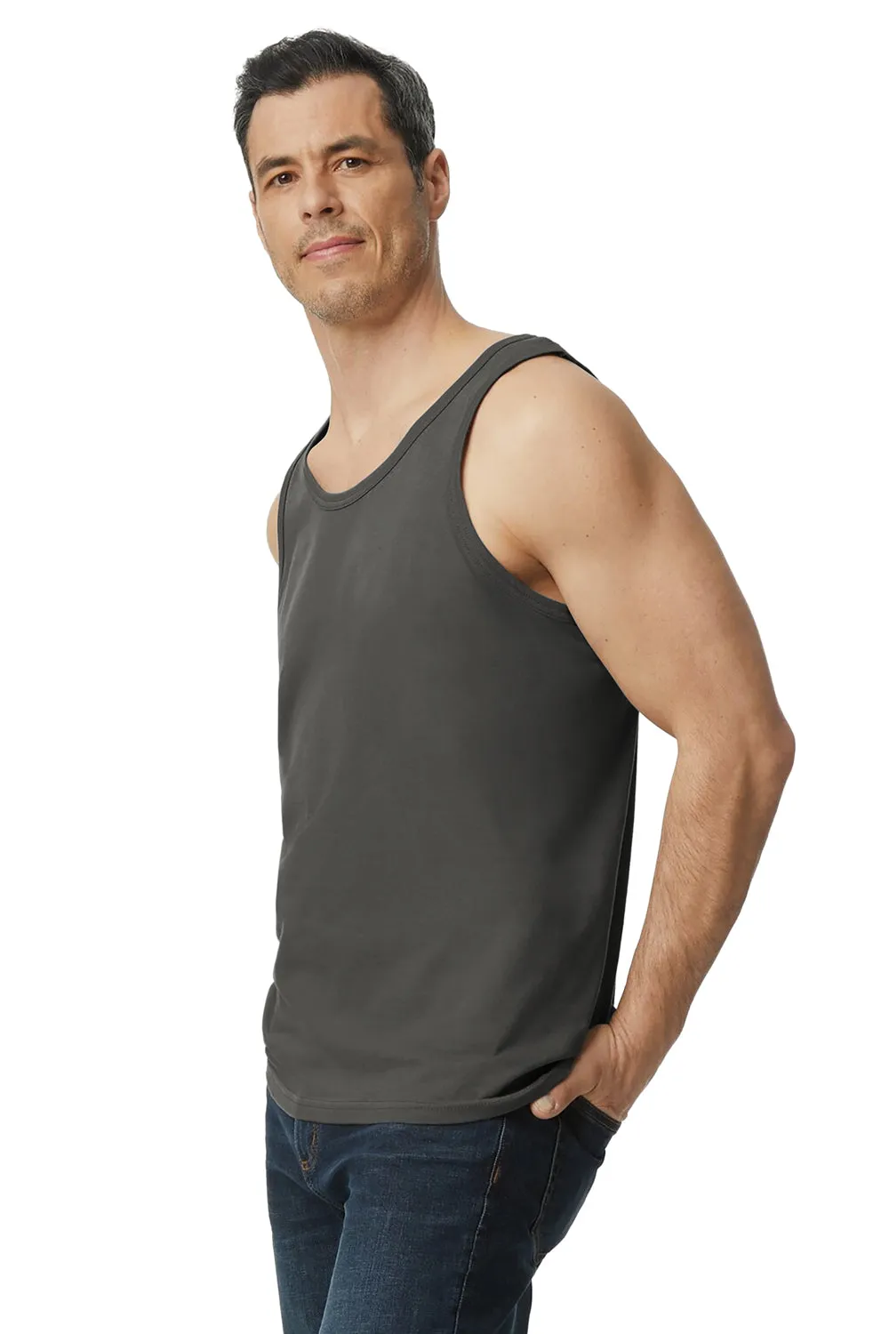 Gildan Mens Softstyle Tank Top - Charcoal Grey  Affordable Clothing Gildan