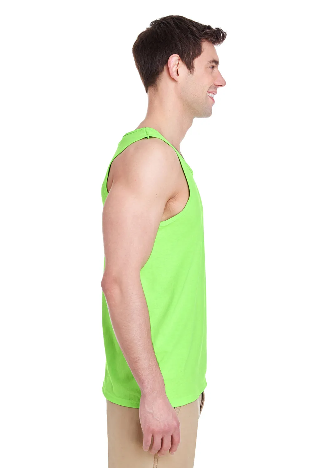 Gildan Mens Tank Top - Neon Green  Affordable Clothing Gildan