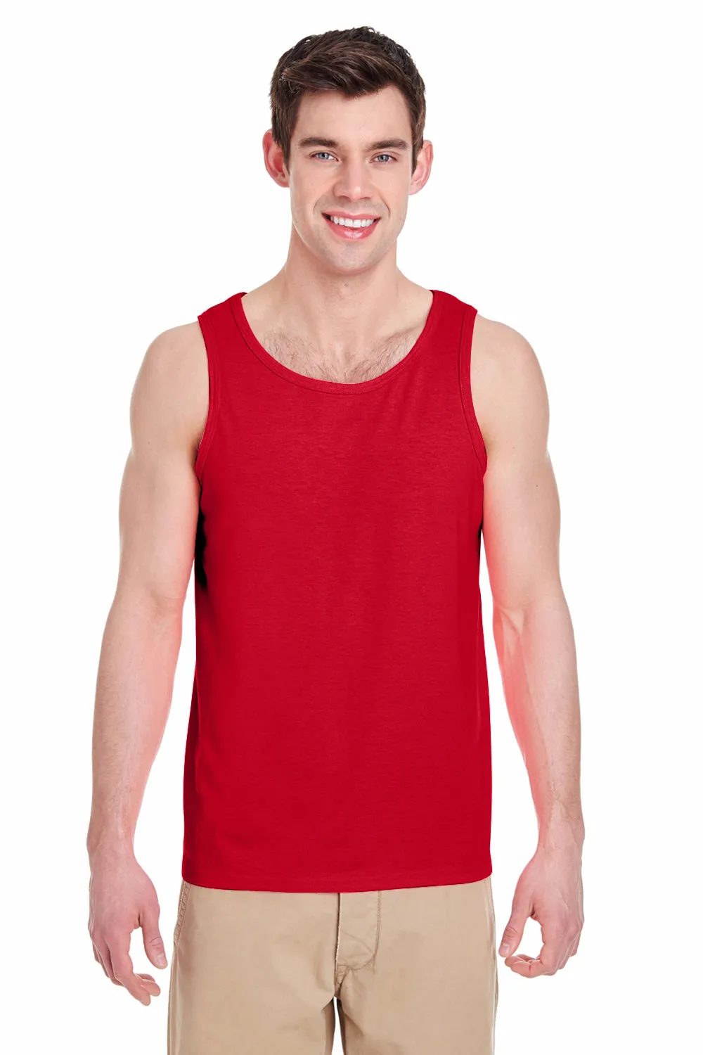 Gildan Mens Tank Top - Red  Affordable Clothing Gildan