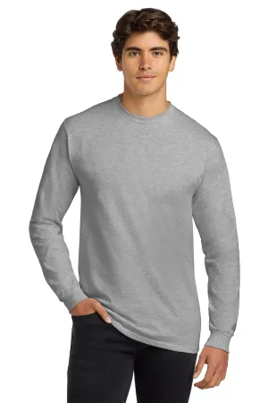 Gildan Mens Ultra Long Sleeve Crewneck T-Shirt - Ash Grey  Affordable Clothing Gildan