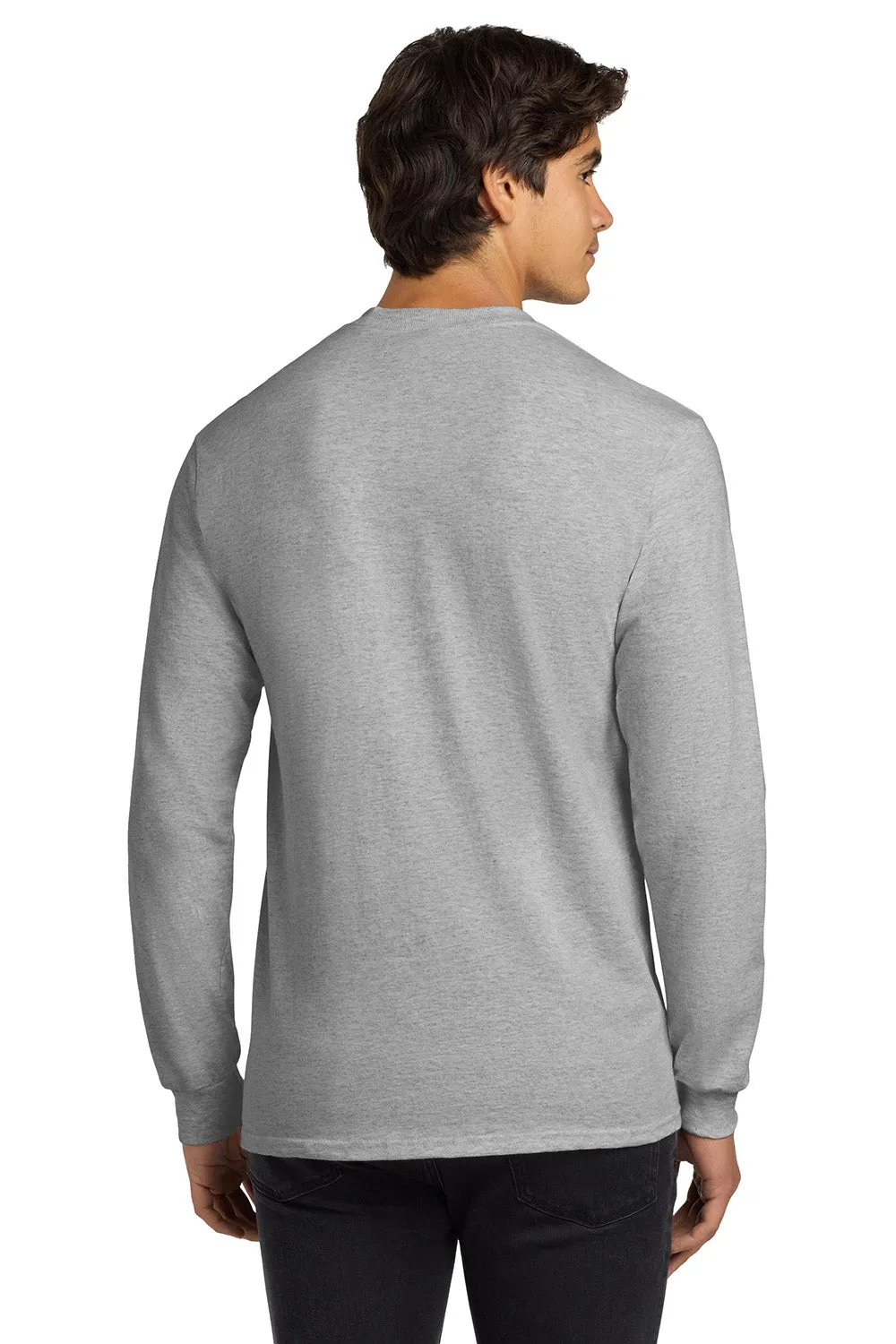 Gildan Mens Ultra Long Sleeve Crewneck T-Shirt - Ash Grey  Affordable Clothing Gildan
