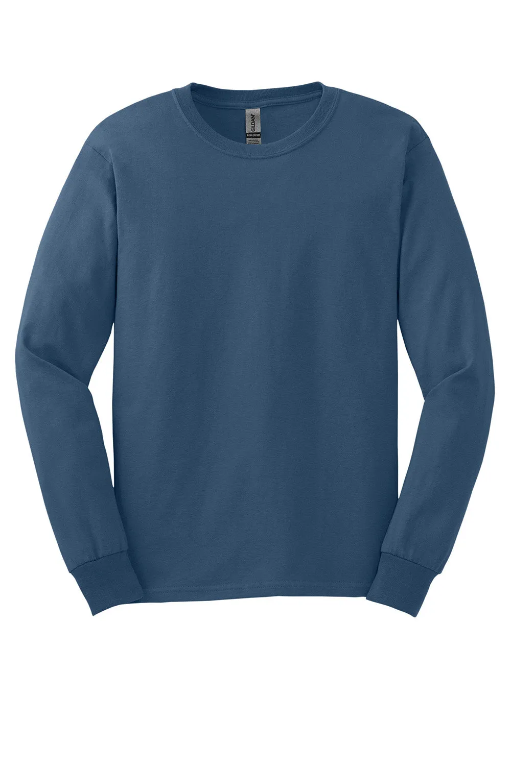 Gildan Mens Ultra Long Sleeve Crewneck T-Shirt - Indigo Blue  Affordable Clothing Gildan