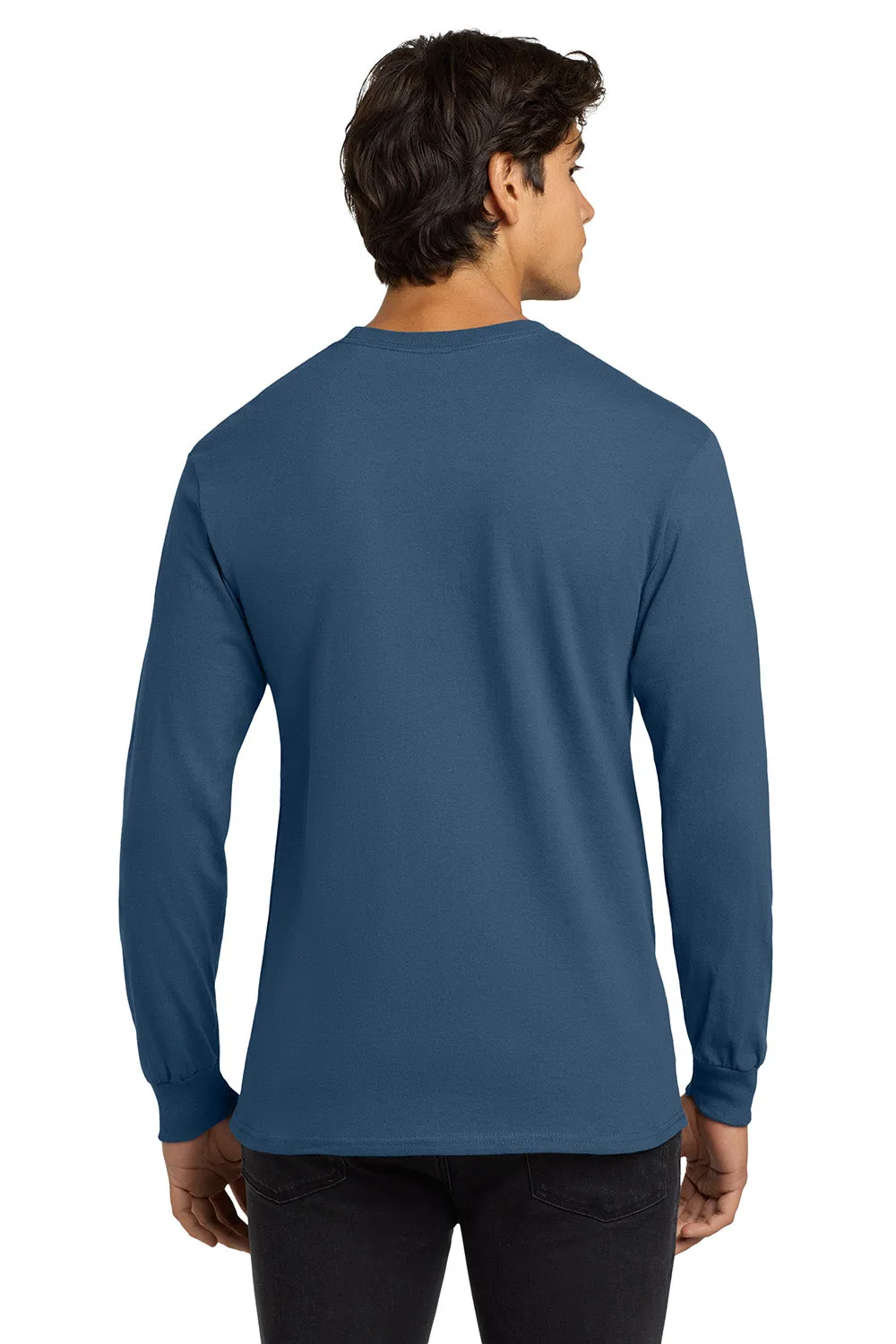 Gildan Mens Ultra Long Sleeve Crewneck T-Shirt - Indigo Blue  Affordable Clothing Gildan
