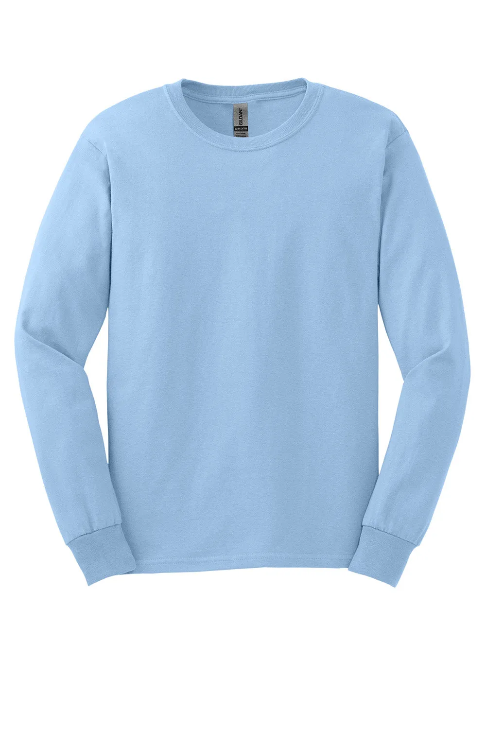 Gildan Mens Ultra Long Sleeve Crewneck T-Shirt - Light Blue  Affordable Clothing Gildan