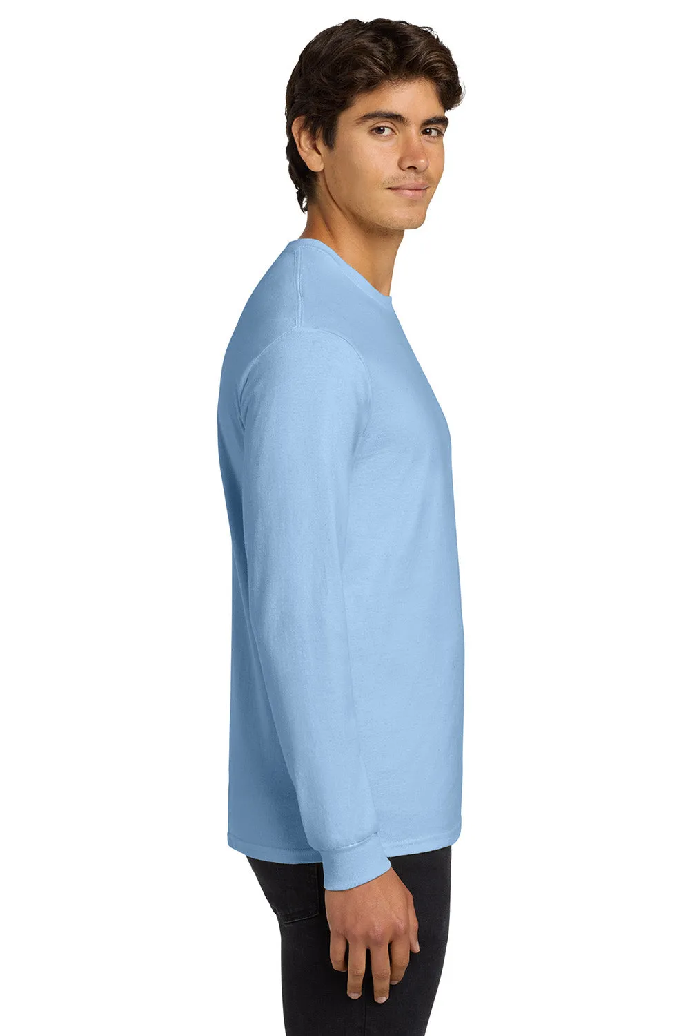 Gildan Mens Ultra Long Sleeve Crewneck T-Shirt - Light Blue  Affordable Clothing Gildan