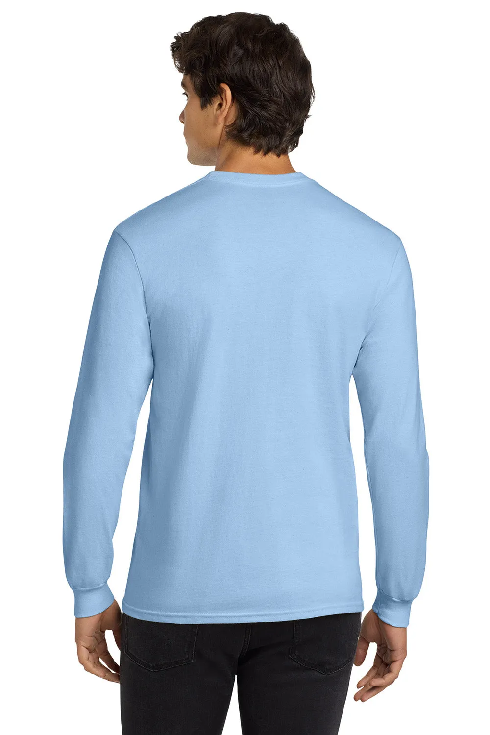 Gildan Mens Ultra Long Sleeve Crewneck T-Shirt - Light Blue  Affordable Clothing Gildan