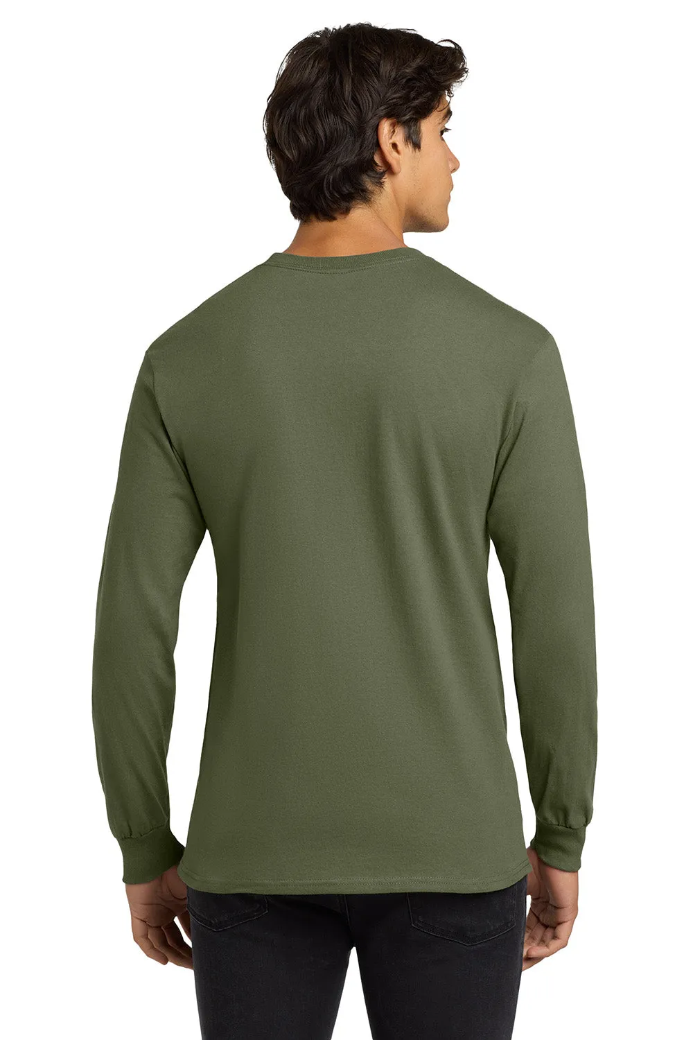 Gildan Mens Ultra Long Sleeve Crewneck T-Shirt - Military Green  Affordable Clothing Gildan
