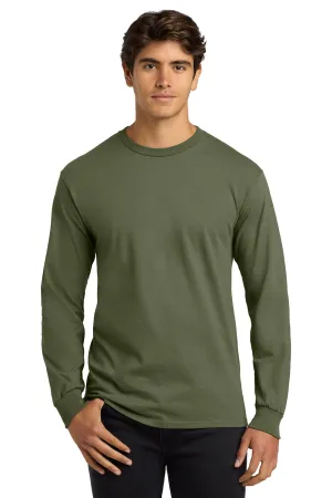 Gildan Mens Ultra Long Sleeve Crewneck T-Shirt - Military Green  Affordable Clothing Gildan