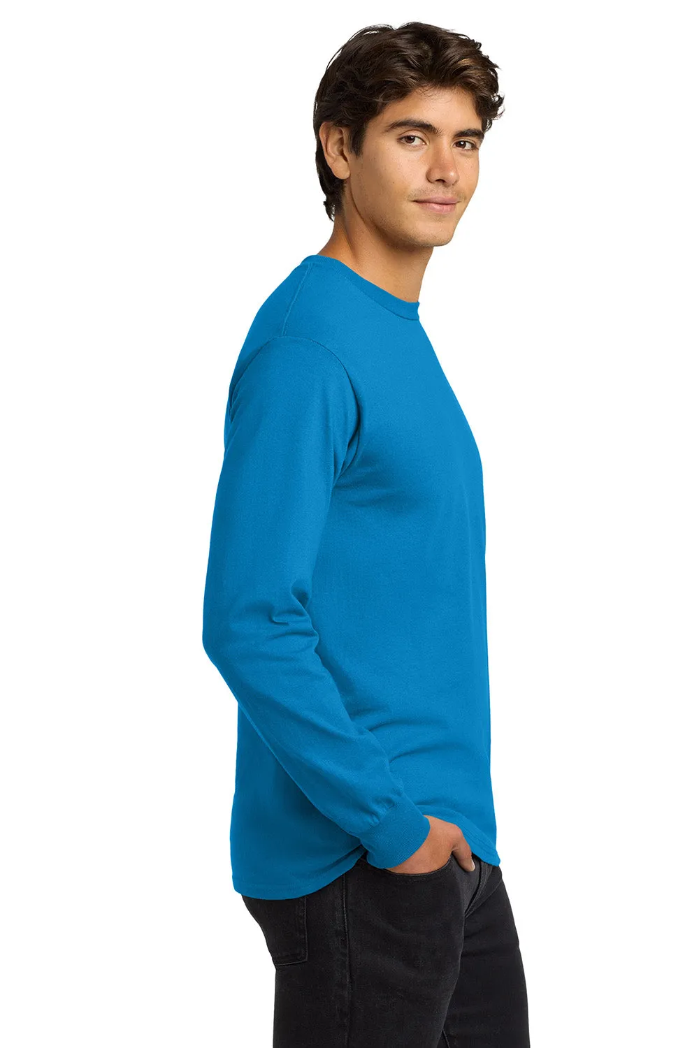 Gildan Mens Ultra Long Sleeve Crewneck T-Shirt - Sapphire Blue  Affordable Clothing Gildan