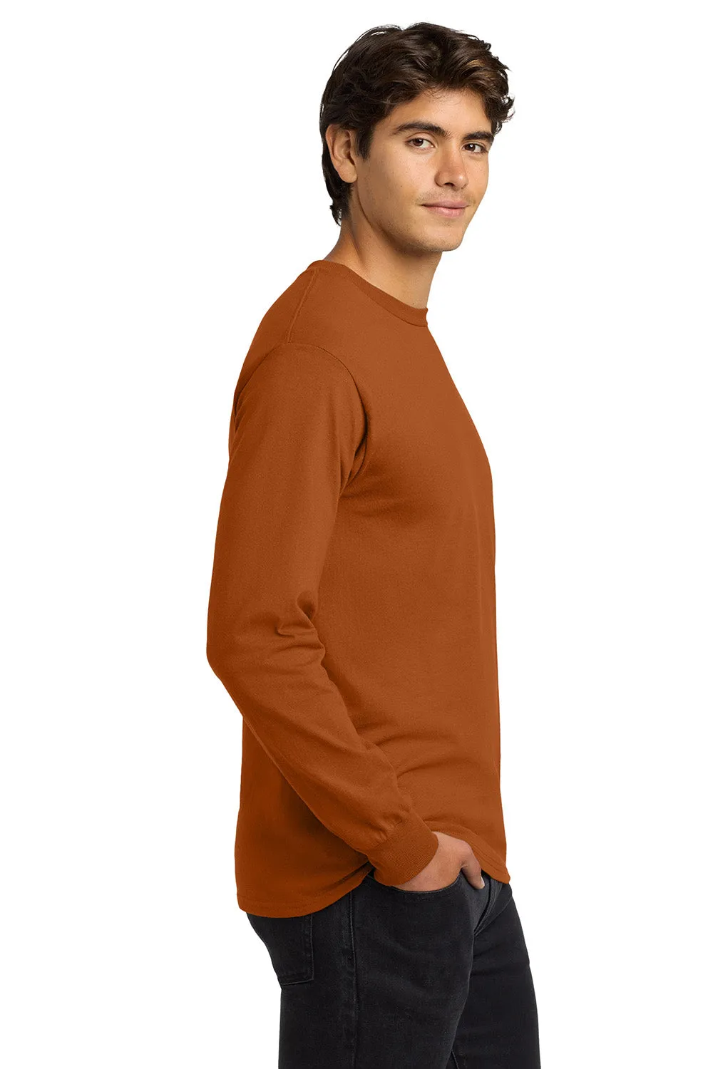 Gildan Mens Ultra Long Sleeve Crewneck T-Shirt - Texas Orange  Affordable Clothing Gildan