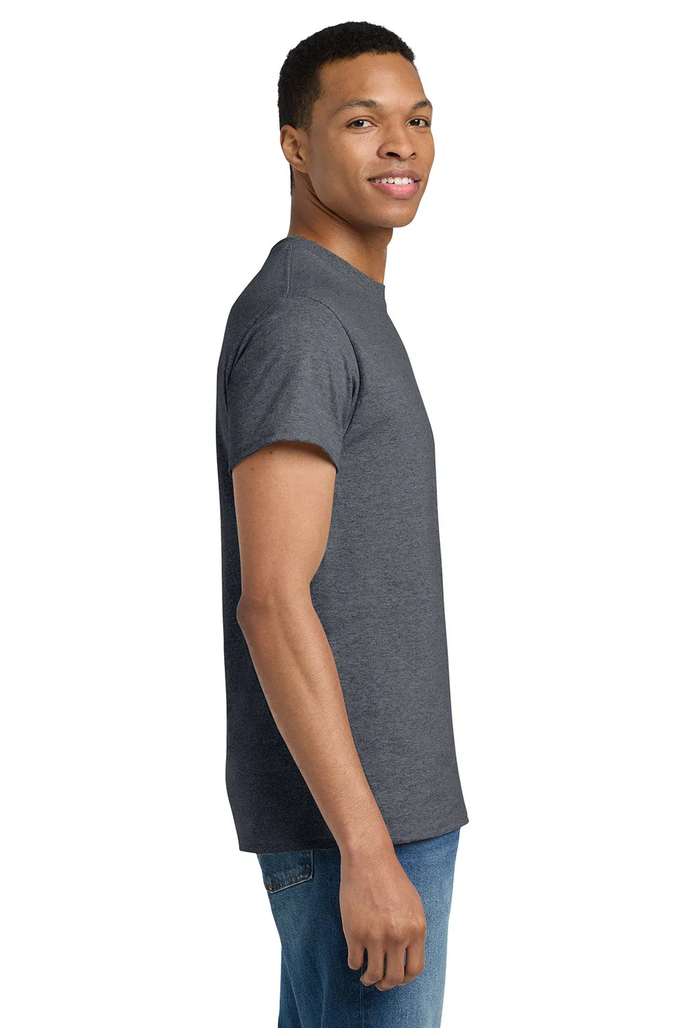 Gildan Mens Ultra Short Sleeve Crewneck T-Shirt - Heather Dark Grey  Affordable Clothing Gildan