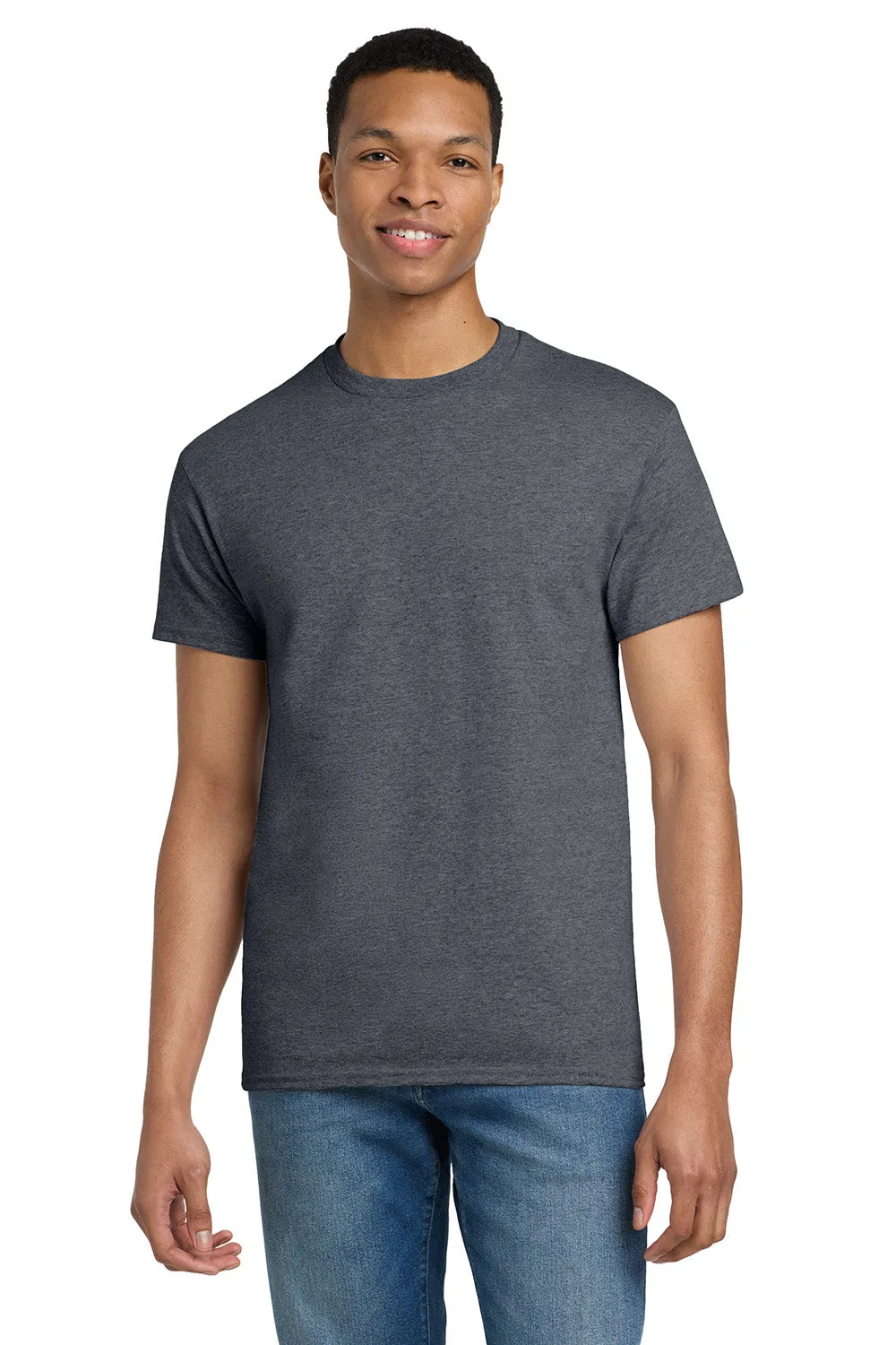 Gildan Mens Ultra Short Sleeve Crewneck T-Shirt - Heather Dark Grey  Affordable Clothing Gildan
