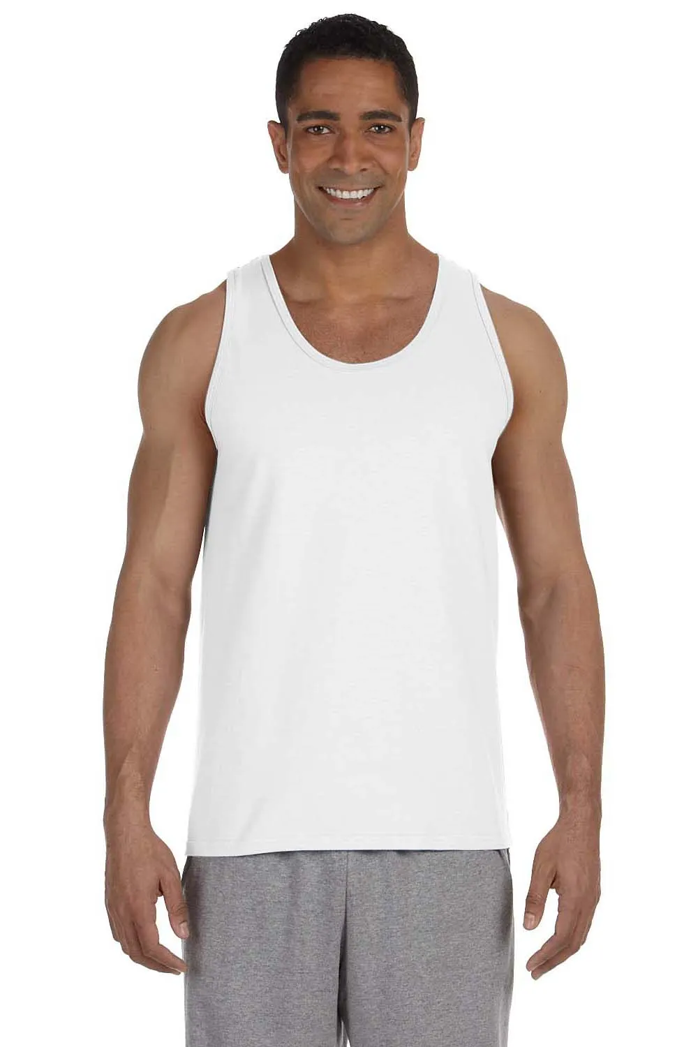 Gildan Mens Ultra Tank Top - White  Affordable Clothing Gildan