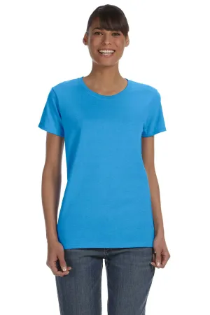 Gildan Womens Short Sleeve Crewneck T-Shirt - Heather Sapphire Blue  Affordable Clothing Gildan
