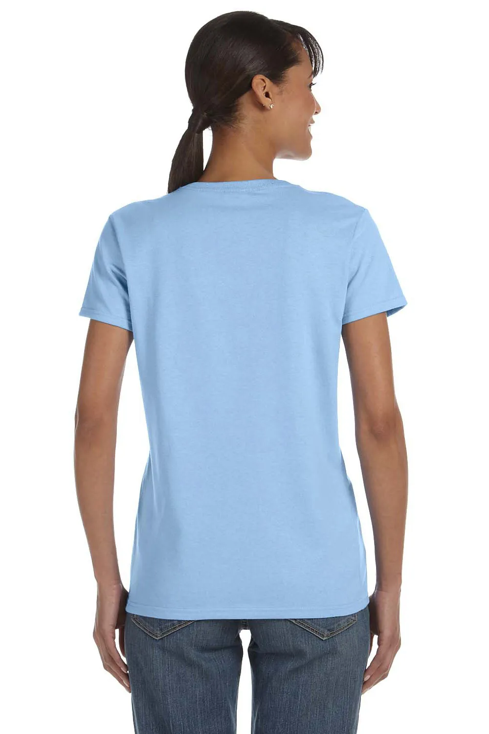 Gildan Womens Short Sleeve Crewneck T-Shirt - Light Blue  Affordable Clothing Gildan