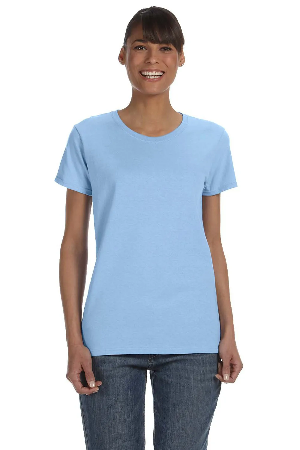 Gildan Womens Short Sleeve Crewneck T-Shirt - Light Blue  Affordable Clothing Gildan