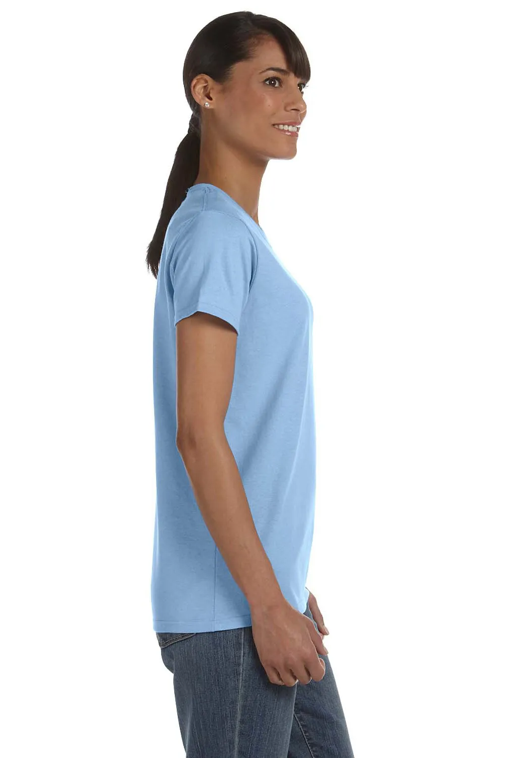 Gildan Womens Short Sleeve Crewneck T-Shirt - Light Blue  Affordable Clothing Gildan