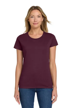 Gildan Womens Short Sleeve Crewneck T-Shirt - Maroon  Affordable Clothing Gildan