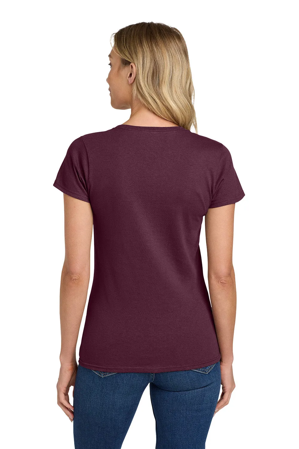 Gildan Womens Short Sleeve Crewneck T-Shirt - Maroon  Affordable Clothing Gildan
