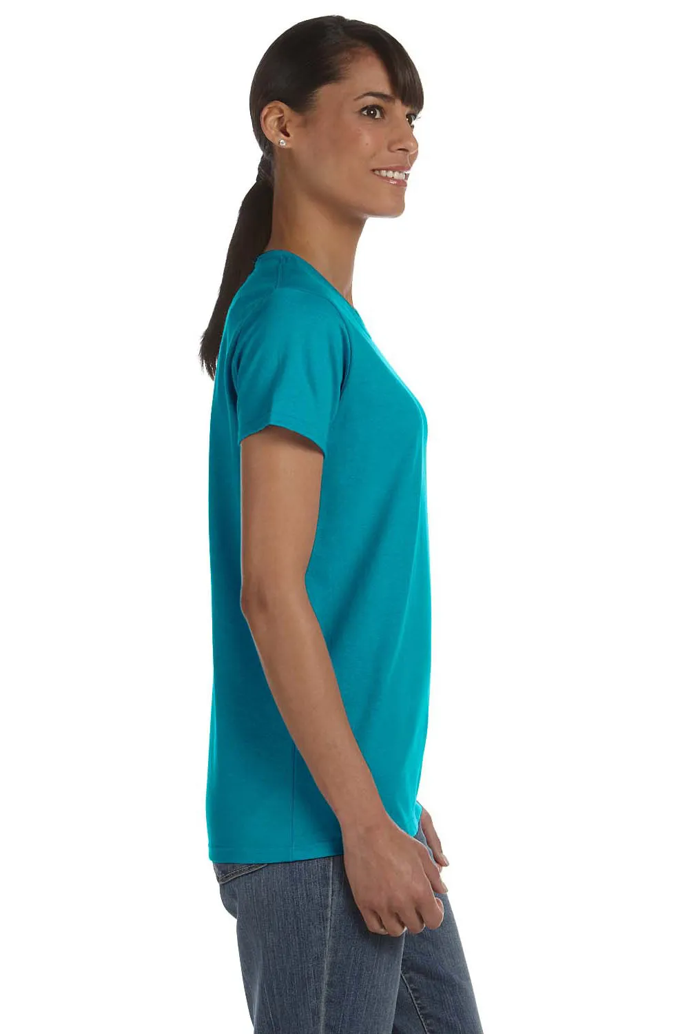 Gildan Womens Short Sleeve Crewneck T-Shirt - Tropical Blue  Affordable Clothing Gildan