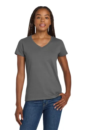 Gildan Womens Short Sleeve V-Neck T-Shirt - Charcoal Grey  Affordable Clothing Gildan