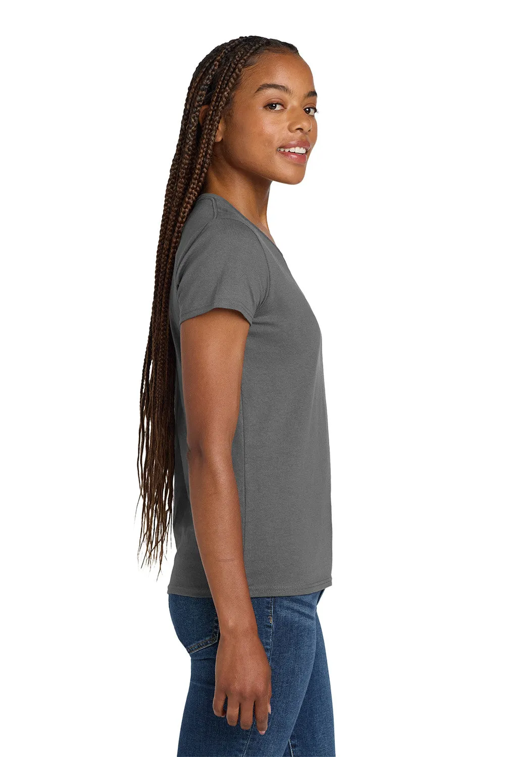 Gildan Womens Short Sleeve V-Neck T-Shirt - Charcoal Grey  Affordable Clothing Gildan
