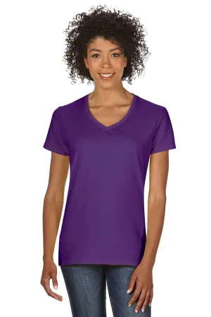 Gildan Womens Short Sleeve V-Neck T-Shirt - Purple  Affordable Clothing Gildan