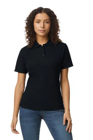 Gildan Womens SoftStyle Double Pique Short Sleeve Polo Shirt - Black  Affordable Clothing Gildan
