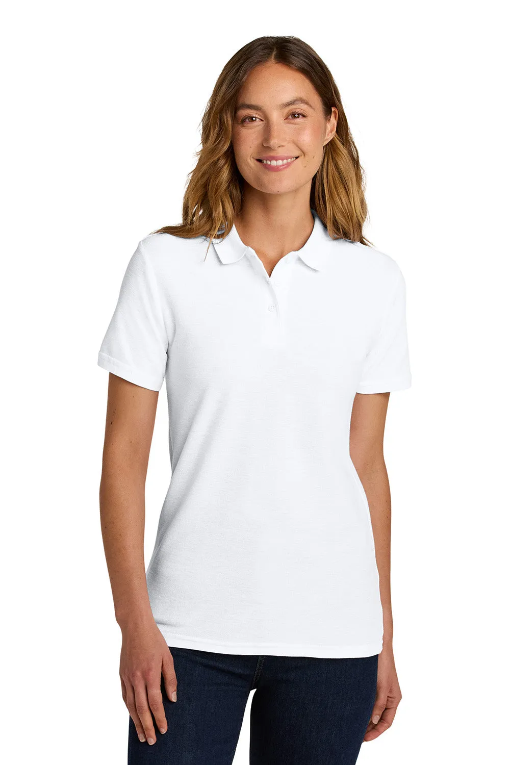 Gildan Womens Softstyle Pique Short Sleeve Polo Shirt - White  Affordable Clothing Gildan