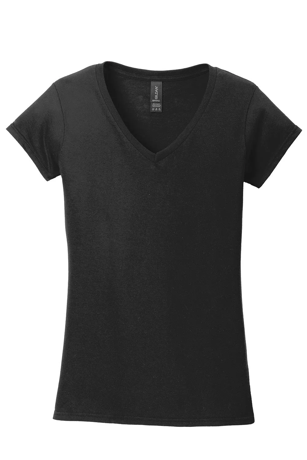 Gildan Womens Softstyle Short Sleeve V-Neck T-Shirt - Black  Affordable Clothing Gildan