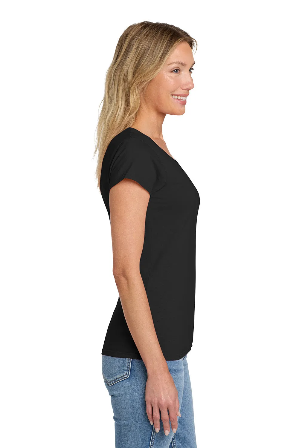 Gildan Womens Softstyle Short Sleeve V-Neck T-Shirt - Black  Affordable Clothing Gildan