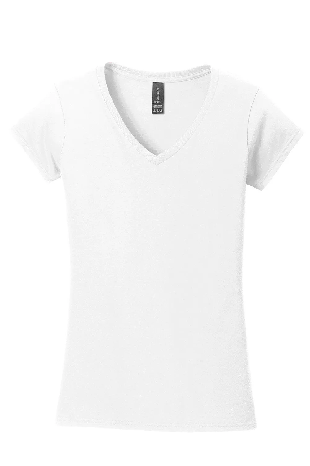 Gildan Womens Softstyle Short Sleeve V-Neck T-Shirt - White  Affordable Clothing Gildan