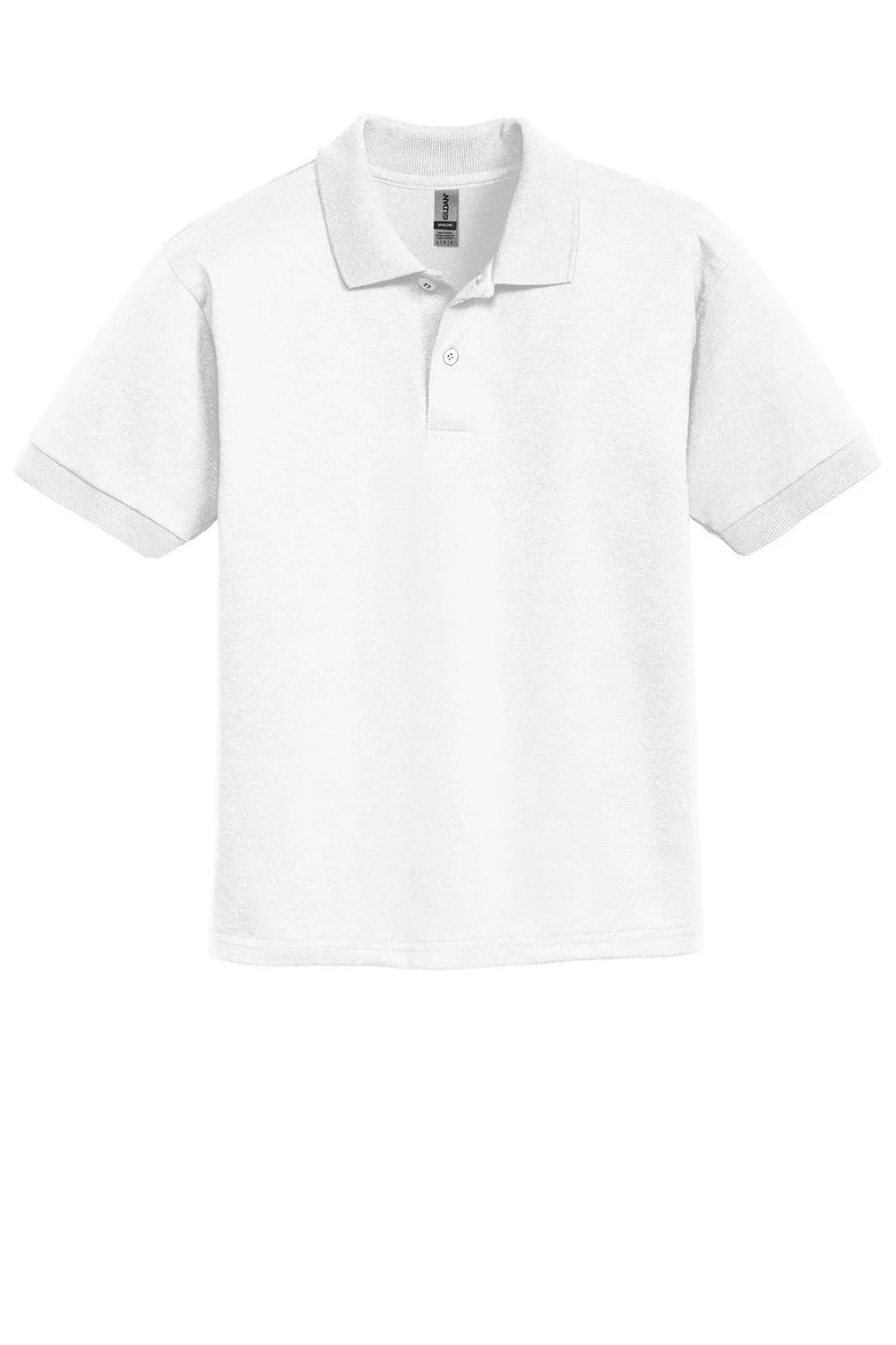 Gildan Youth DryBlend Moisture Wicking Short Sleeve Polo Shirt - White  Affordable Clothing Gildan