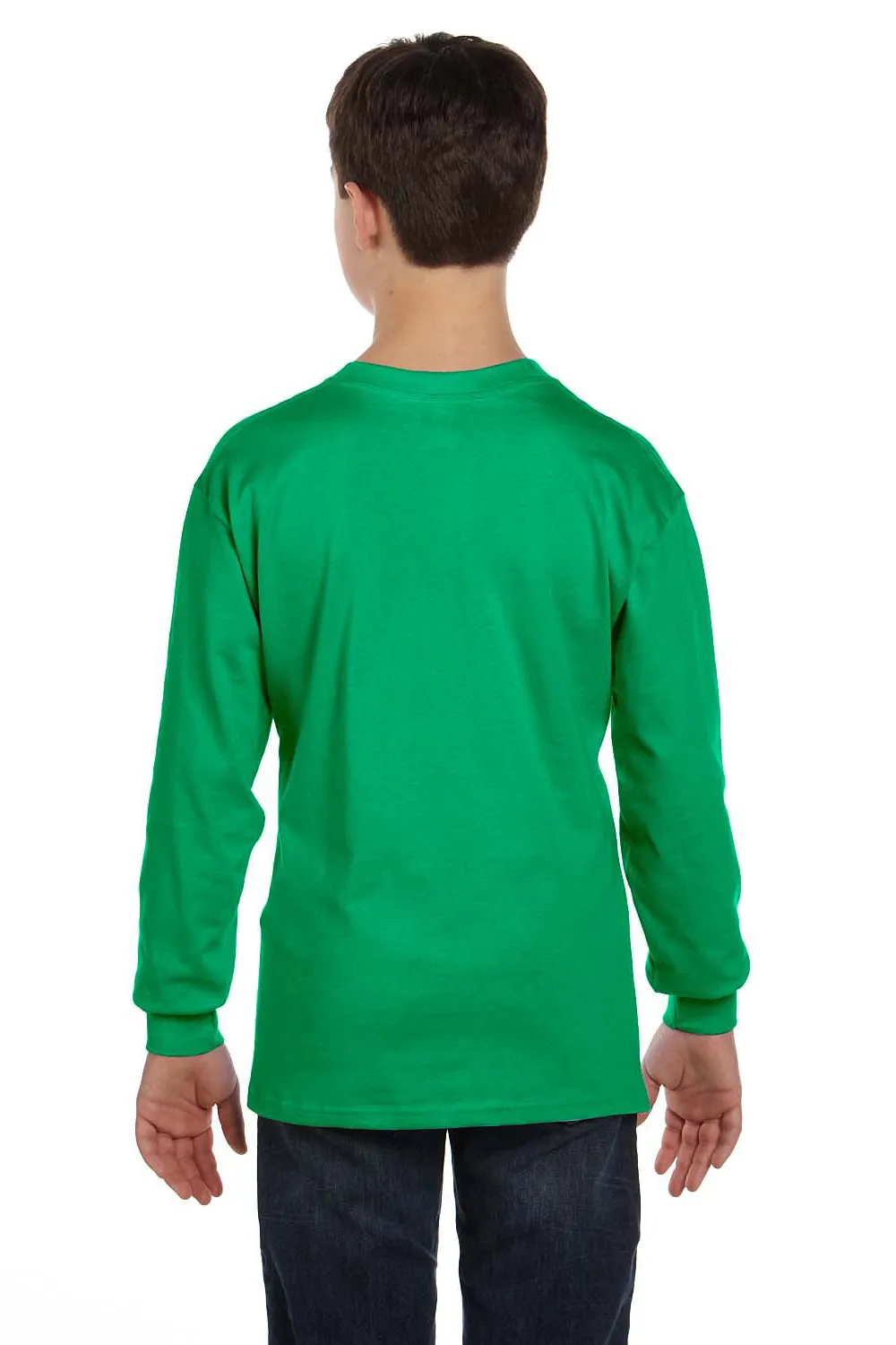 Gildan Youth Long Sleeve Crewneck T-Shirt - Irish Green  Affordable Clothing Gildan