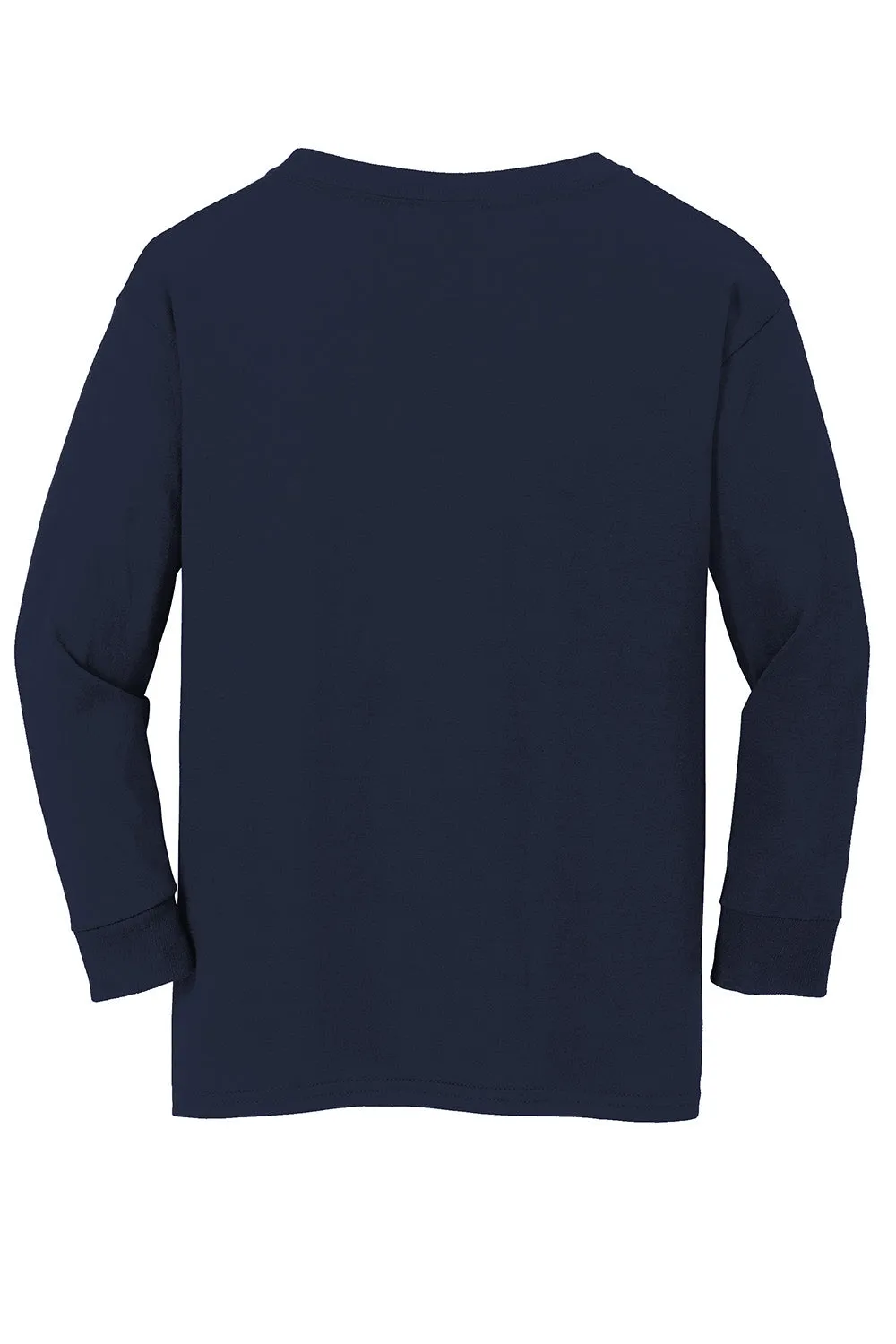 Gildan Youth Long Sleeve Crewneck T-Shirt - Navy Blue  Affordable Clothing Gildan