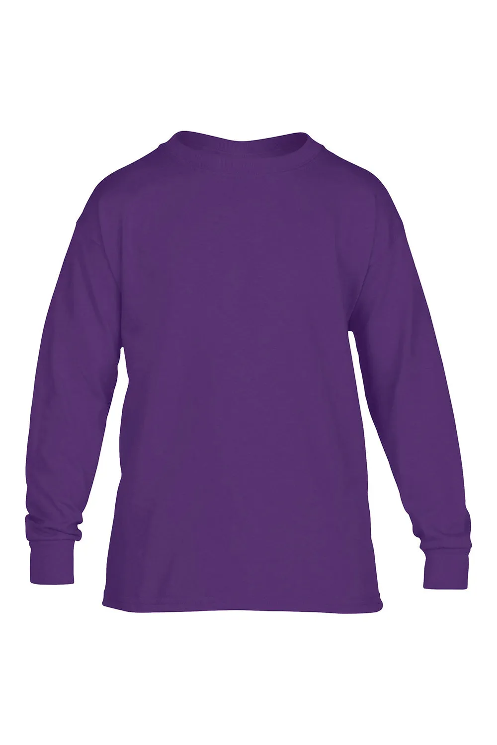 Gildan Youth Long Sleeve Crewneck T-Shirt - Purple  Affordable Clothing Gildan